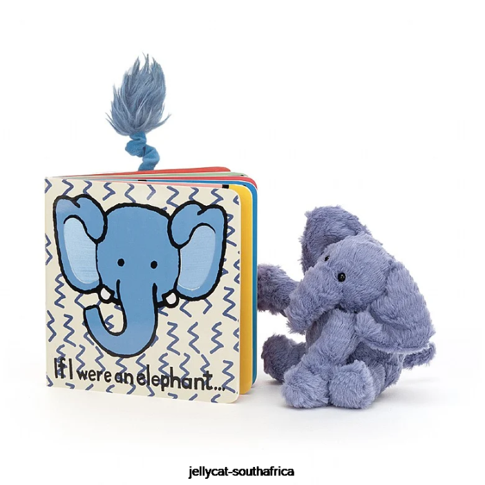 745 Book If I Were An Elephant Book and Fuddlewuddle Elephant Blue Jellycat