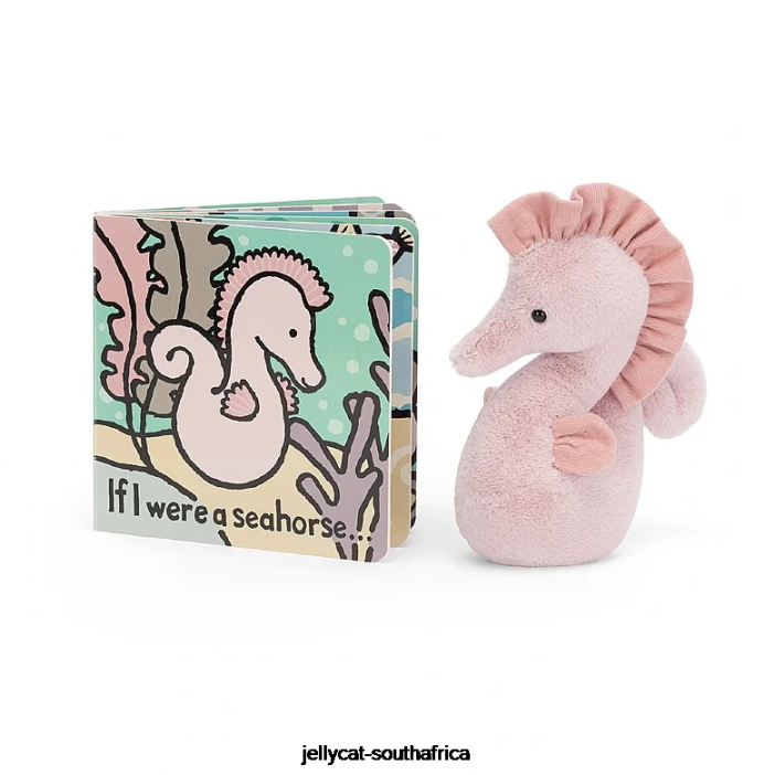 762 Book If I Were A Seahorse Book and Sienna Seahorse Silver Jellycat