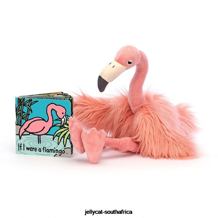 797 Book If I Were A Flamingo Book and Rosario Flamingo Multi-colour Jellycat