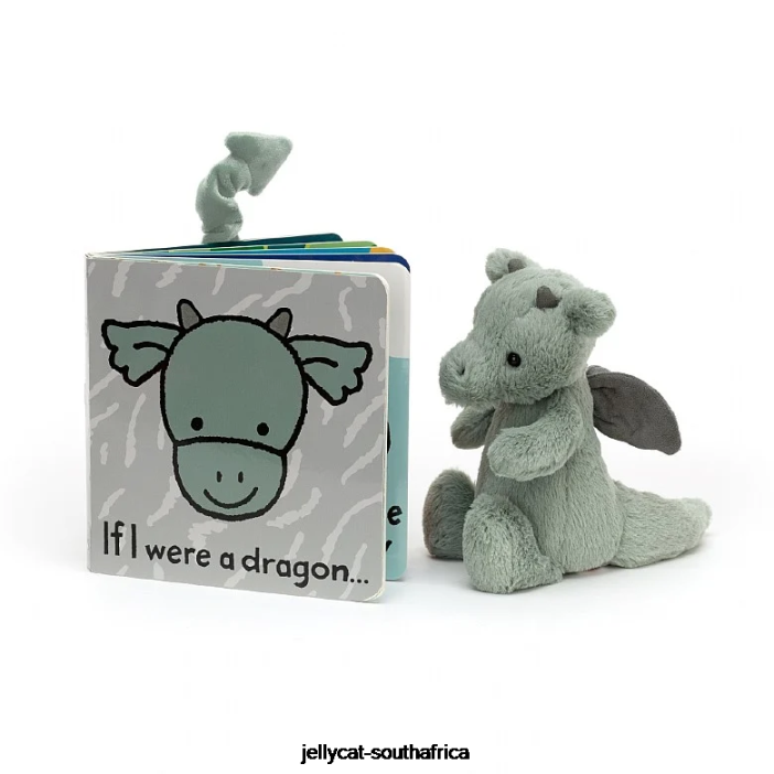 808 Book If I Were A Dragon Book and Bashful Dragon Green Jellycat