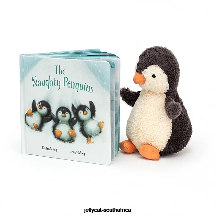649 Book The Naughty Penguins Book and Peanut Penguin Grey Jellycat