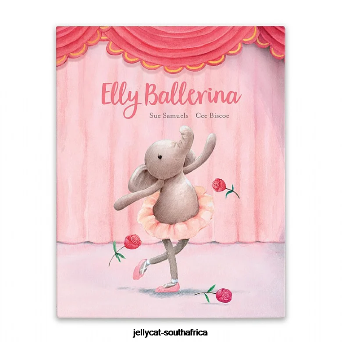 691 Book Elly Ballerina Book and Dancing Darcey Elephant Grey Jellycat