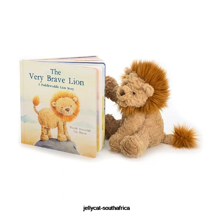 692 Book The Very Brave Lion Book and Fuddlewuddle Lion Tan Jellycat