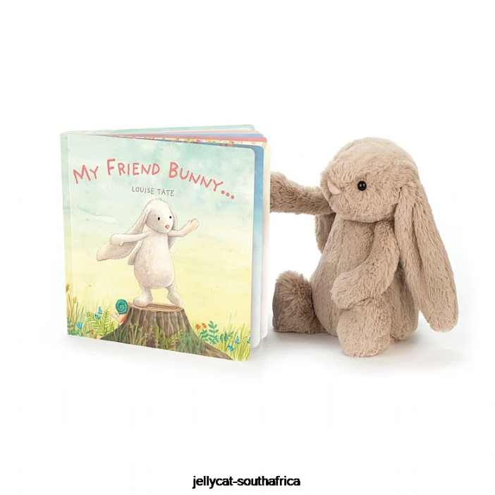 704 Book My Friend Bunny Book and Bashful Bunny Beige Jellycat