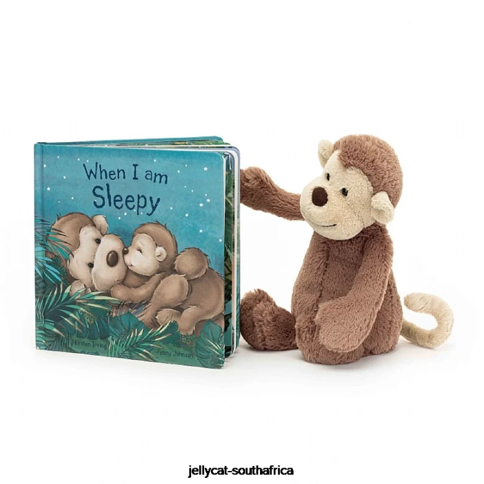 725 Book When I Am Sleepy Book and Bashful Monkey Brown Jellycat