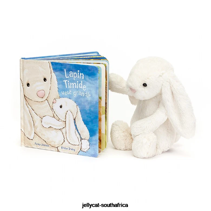 727 Book Lapin Timide Veut Grandir & Bashful Bunny Cream Jellycat