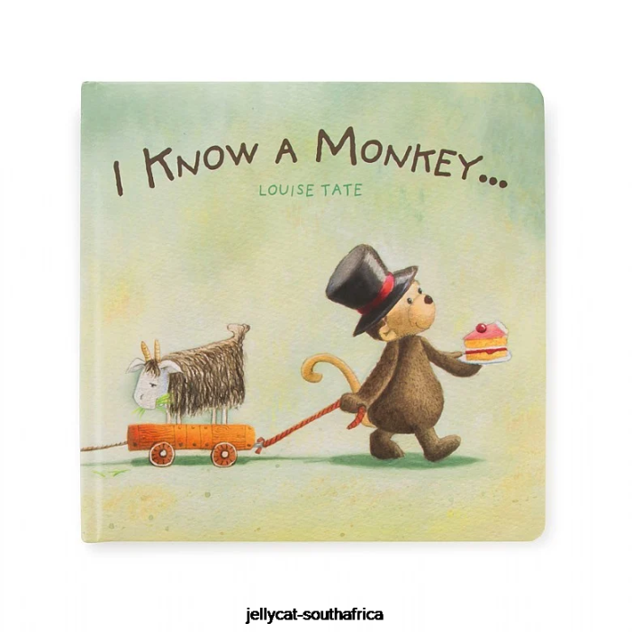 746 Book I Know A Monkey Book and Bashful Monkey Brown Jellycat