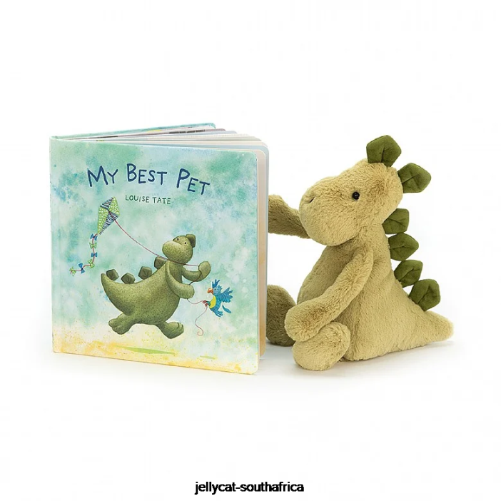 809 Book My Best Pet Book and Bashful Dino Green Jellycat