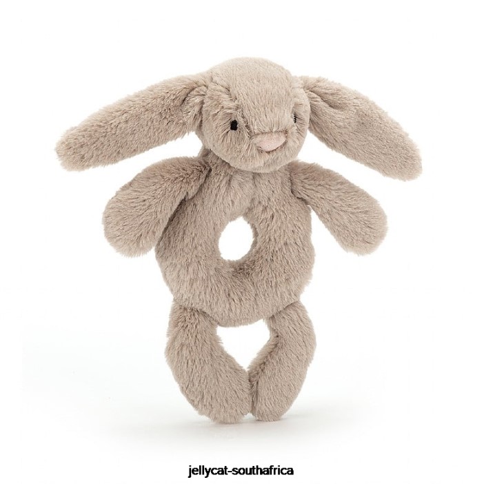 195 Toy Bashful Bunny Ring Rattle Beige Jellycat
