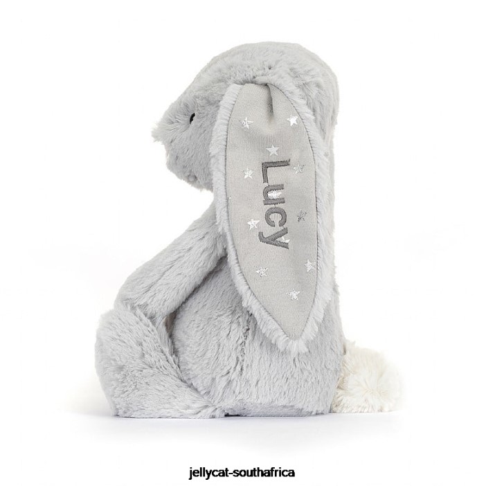 236 Toy Personalised Bashful Shimmer Bunny Medium Grey Jellycat
