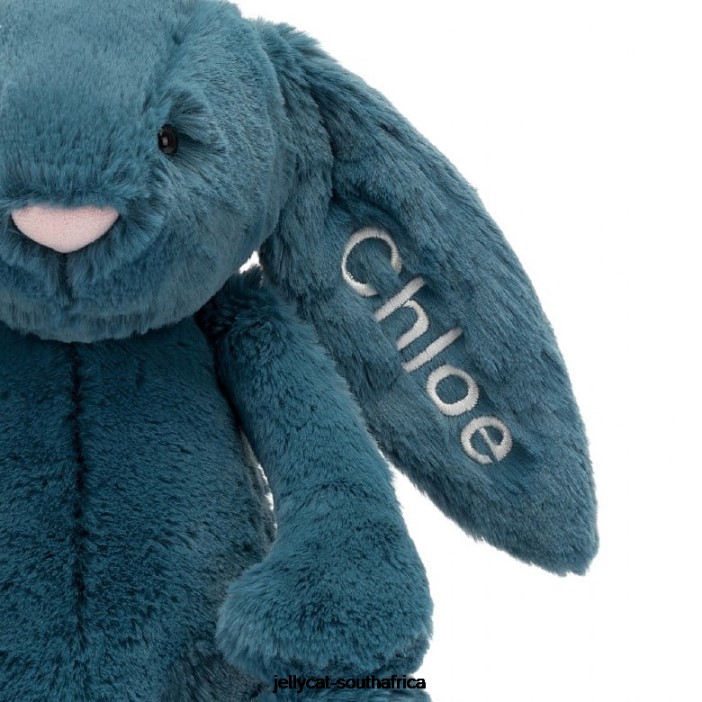 346 Toy Personalised Bashful Mineral Blue Bunny Medium Colbalt Blue Jellycat