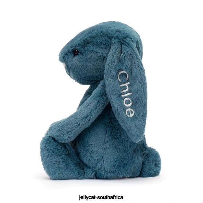 346 Toy Personalised Bashful Mineral Blue Bunny Medium Colbalt Blue Jellycat