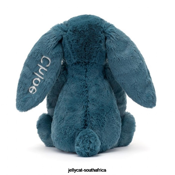 346 Toy Personalised Bashful Mineral Blue Bunny Medium Colbalt Blue Jellycat