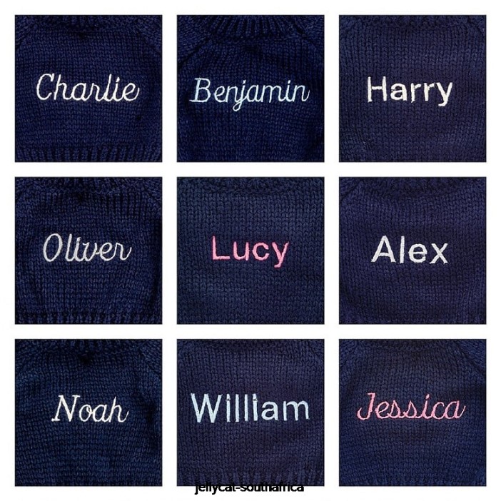 397 Toy Bashful Cottontail Bunny with Personalised Navy Jumper Grey Jellycat