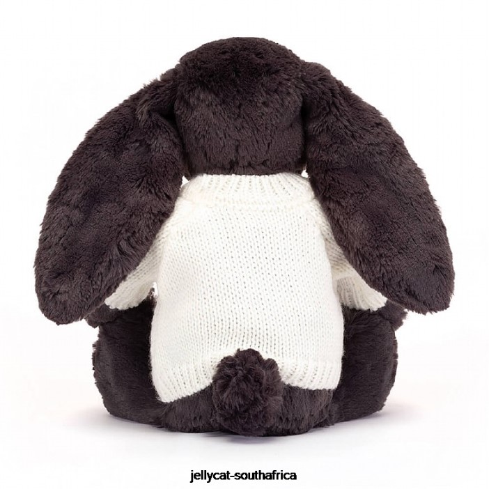 517 Toy Bashful y Bunny with Personalised Cream Jumper Ink Jellycat