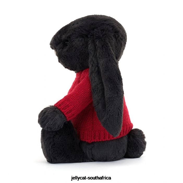 519 Toy Bashful y Bunny with Personalised Red Jumper Ink Jellycat