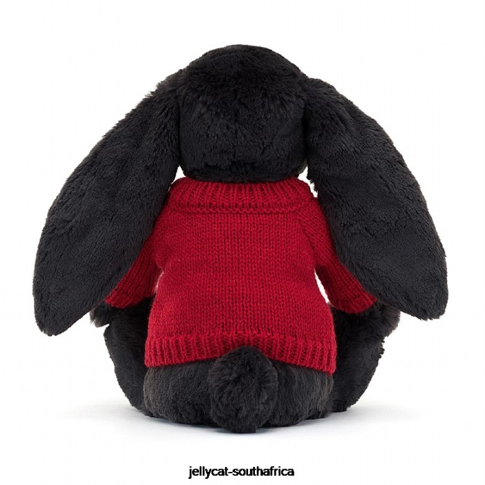 519 Toy Bashful y Bunny with Personalised Red Jumper Ink Jellycat