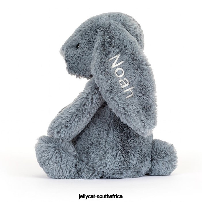 91 Toy Personalised Bashful Dusky Bunny Medium Blue Jellycat
