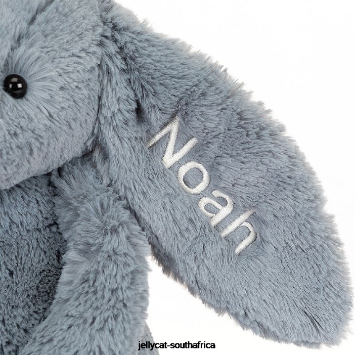 91 Toy Personalised Bashful Dusky Bunny Medium Blue Jellycat