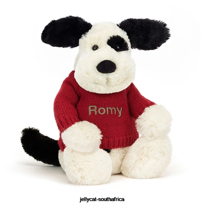 171 Toy Bashful Black & Cream Puppy Black and White Jellycat