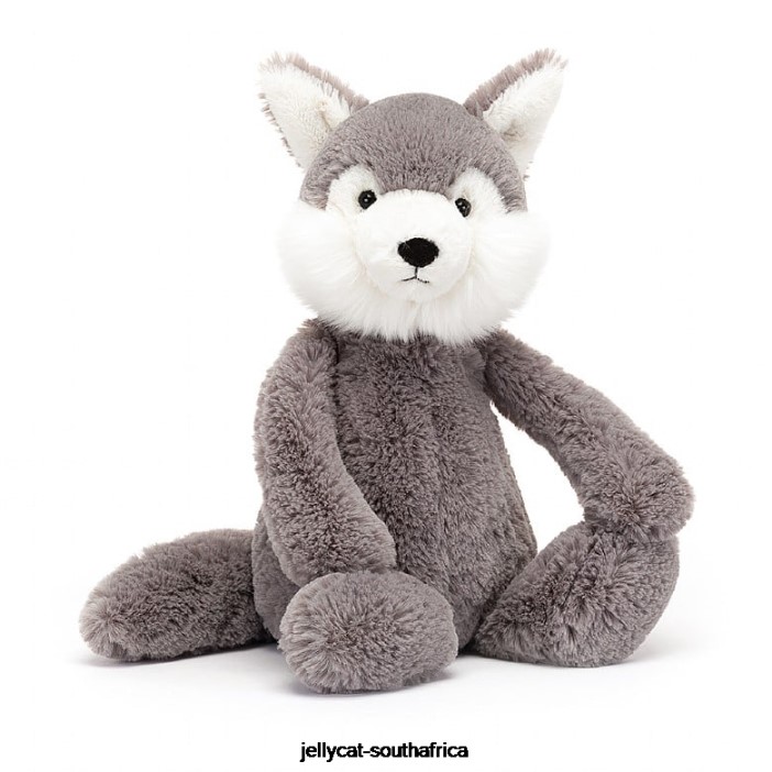 179 Toy Bashful Wolf Grey and White Jellycat
