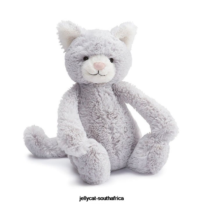 608 Toy Bashful Grey Kitty Silver Jellycat