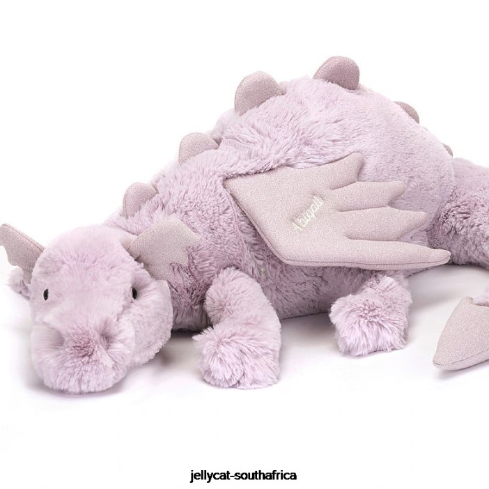 456 Toy Personalised Lavender Dragon Huge Lilac Jellycat
