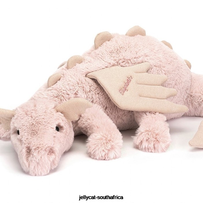 523 Toy Personalised Rose Dragon Huge Pink Jellycat