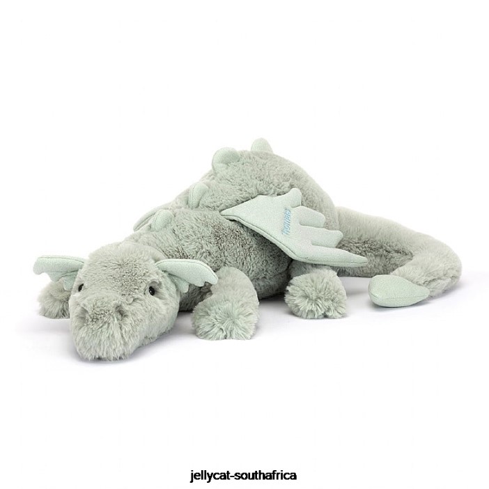 646 Toy Personalised Sage Dragon Huge Pale Green Jellycat