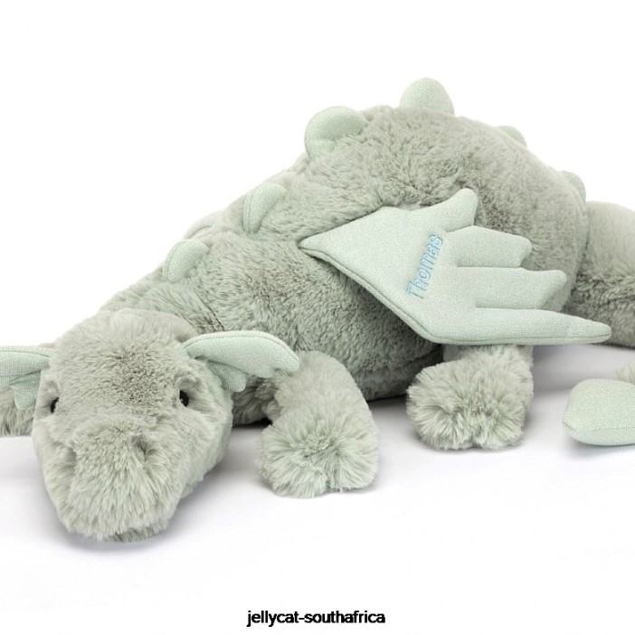 646 Toy Personalised Sage Dragon Huge Pale Green Jellycat