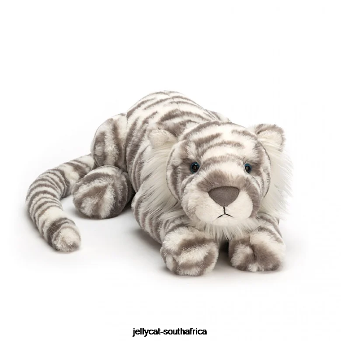 476 Toy Sacha Snow Tiger Grey and White Jellycat
