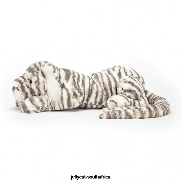 476 Toy Sacha Snow Tiger Grey and White Jellycat