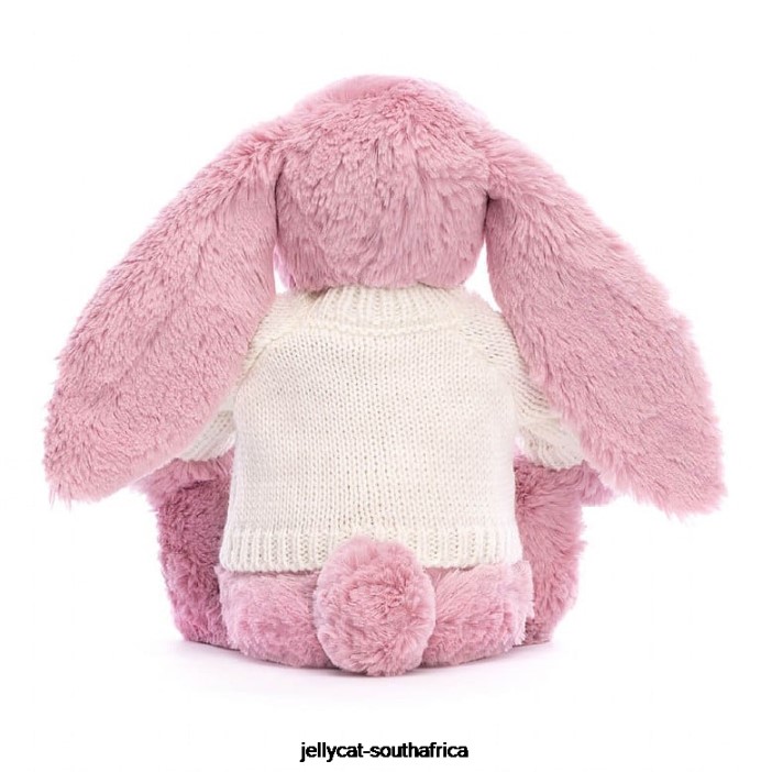 298 Toy Blossom Tulip Bunny with Personalised Cream Jumper Pink Jellycat