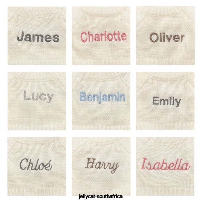 331 Toy Blossom Dusky with Personalised Cream Jumper Blue Jellycat