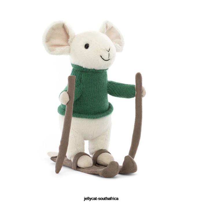 233 Toy Merry Mouse Skiing Green Jellycat