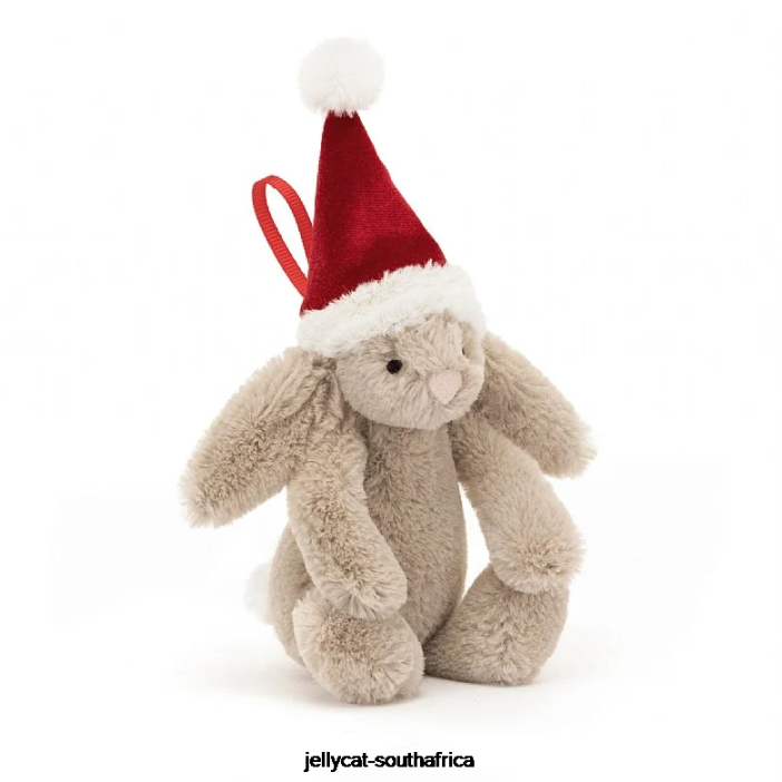 347 Toy Bashful Christmas Bunny Decoration Beige Jellycat