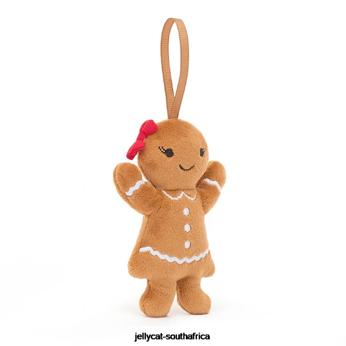 627 Toy Festive Folly Gingerbread Ruby Beige Jellycat