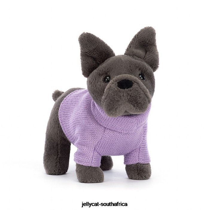 540 Toy Sweater French Bulldog Purple Ink Jellycat