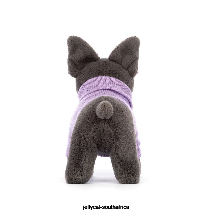 540 Toy Sweater French Bulldog Purple Ink Jellycat
