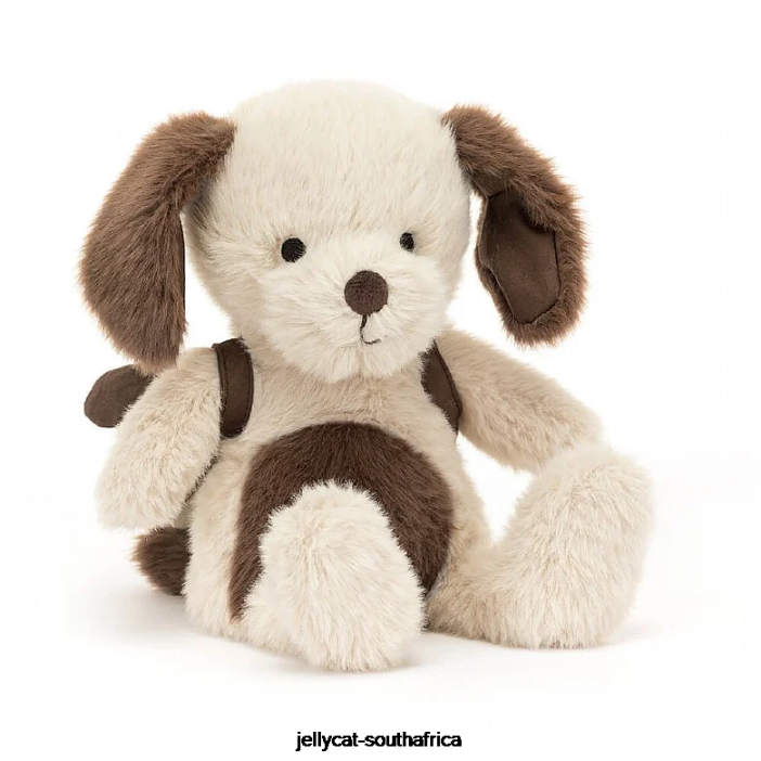 569 Toy Backpack Puppy Brown and White Jellycat