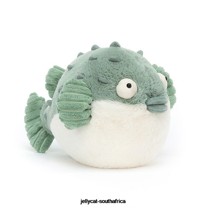 112 Toy Pacey Pufferfish Blue and Cream Jellycat