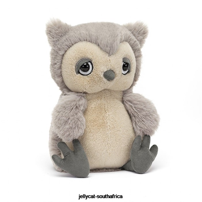 494 Toy Snoozling Owl Grey and White Jellycat